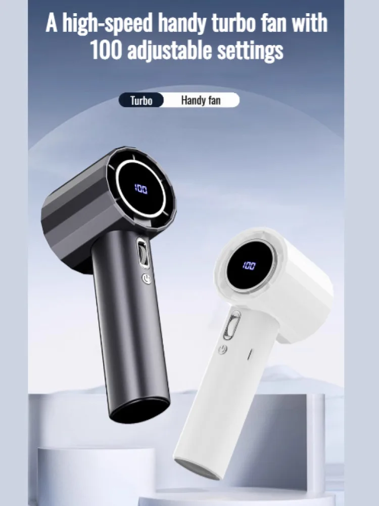 Digital display highspeed turbine ice mini portable rechargeable fan handheld portable ice fan