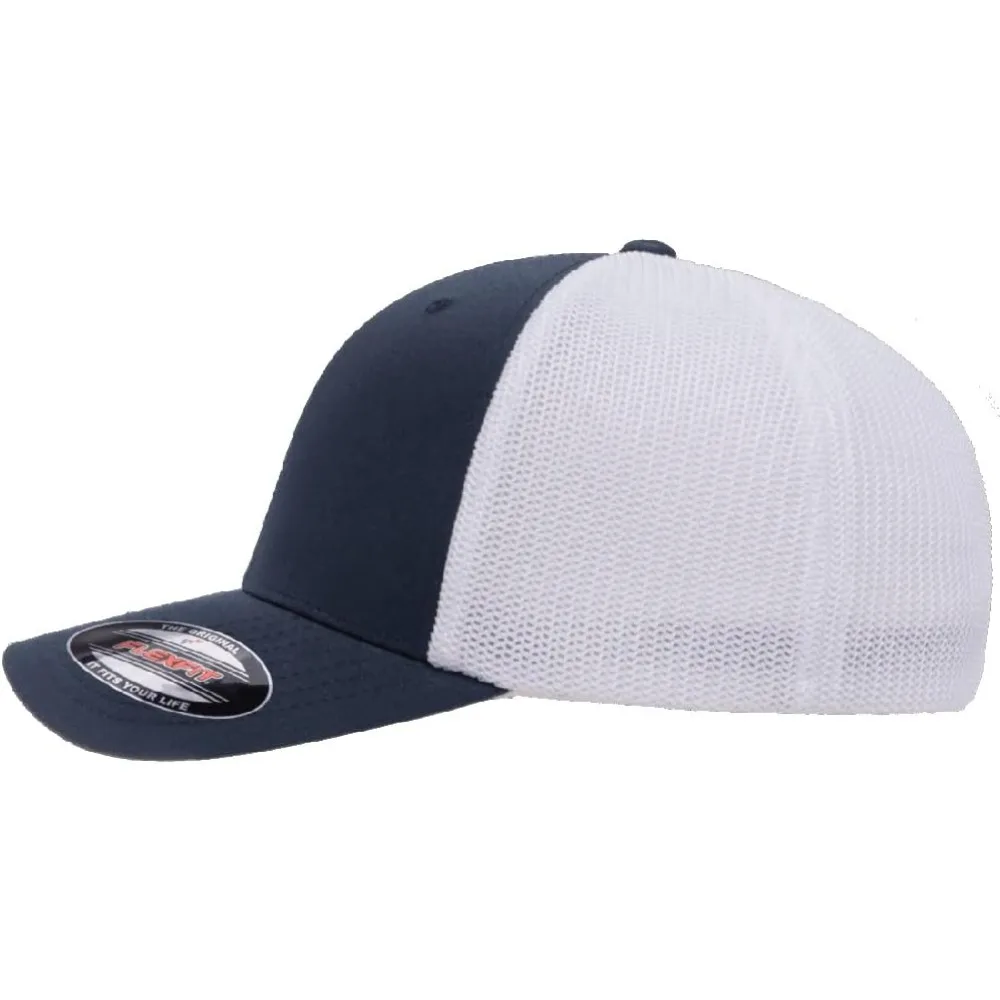 Stretchable Mesh Panels Mid-Profile Fitted Trucker Cap Bulk Pack Available