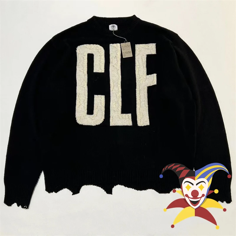 

Saint knit Letter jacquard Damaged Sweater Men Women 1:1 Best Quality Sweatshirts Sweaters