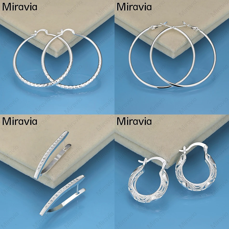 

Miravia 925 Sterling Silver V-Shaped Zirconia Earrings For Women Charming Fashion Anniversary Gift Jewelry