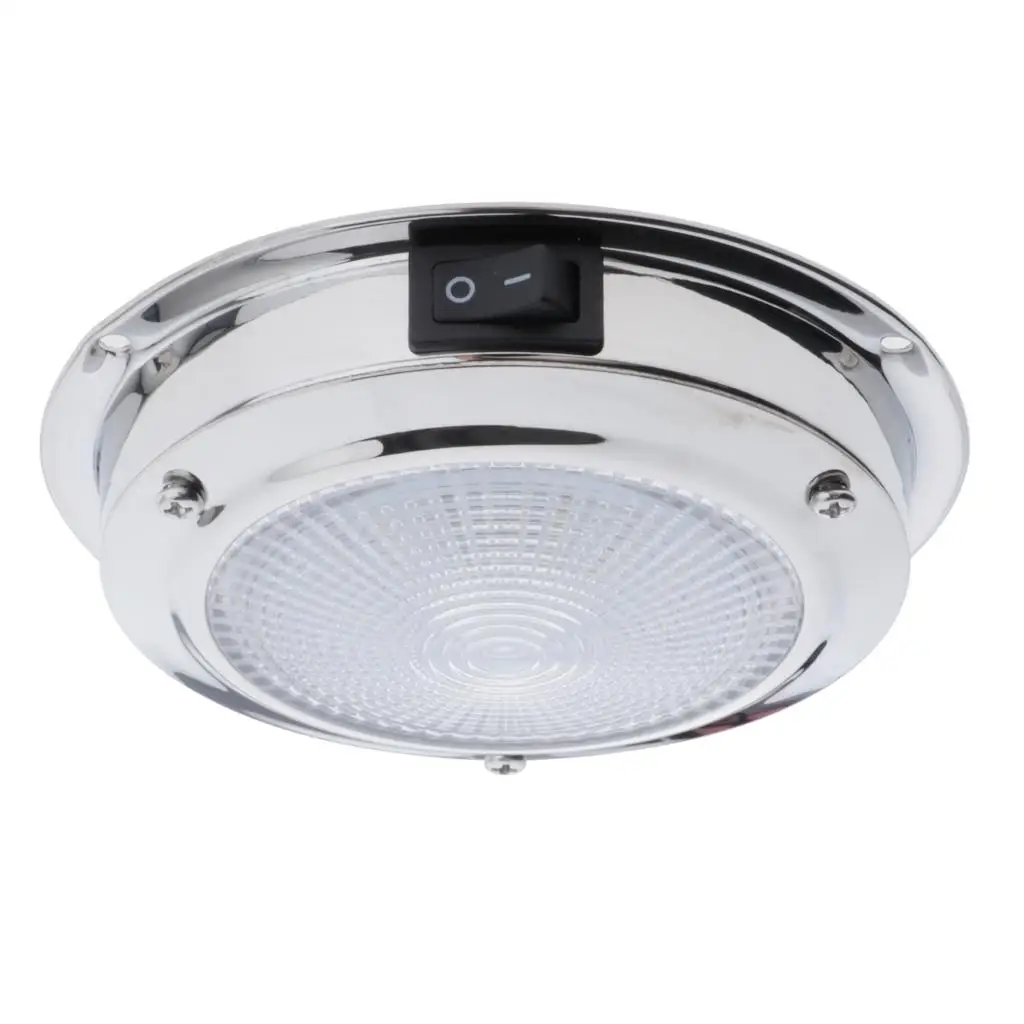 Stainless Steel Marine Boat LED Ceiling Cabin Dome Interior Light 12V 2W