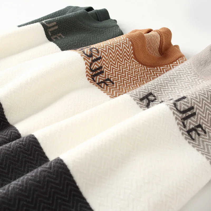 بلوفرات غير رسمية سترة رجالية للرجال ملابس للرجال ربيع الرجال قميص العرق الشارع الشهير متماسكة الخريف موضة Hombre الدافئة الصلبة