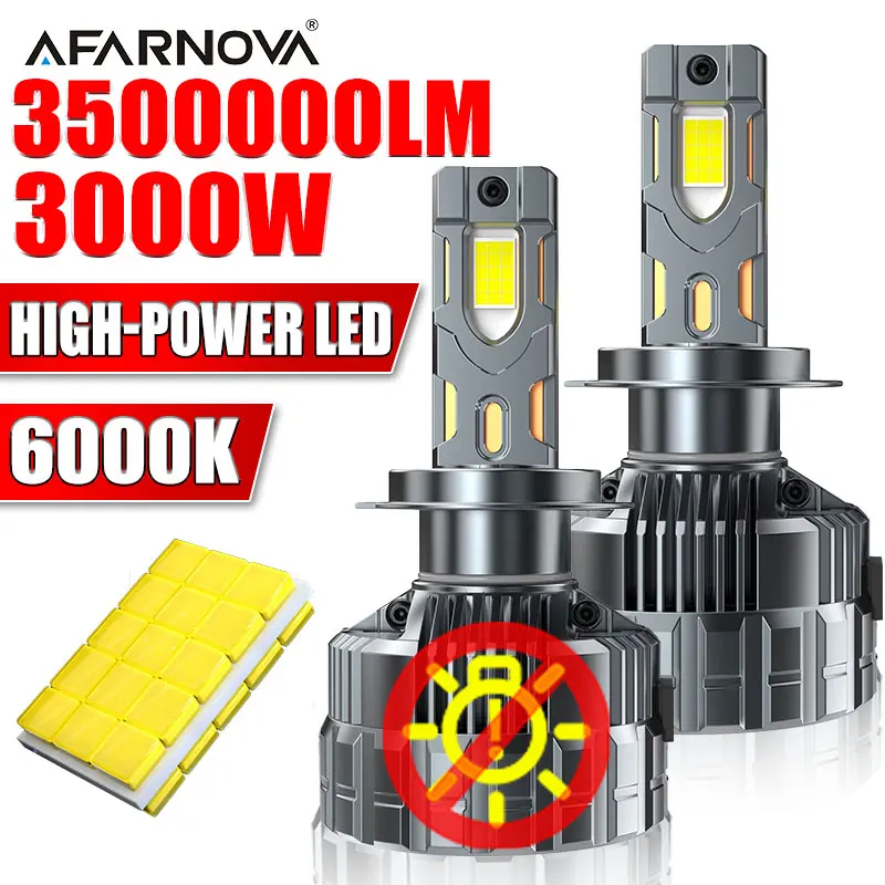 

Ультраяркие светодиодные лампы для фар 3000W H1 H11 H7 H4, 3500000LM, Canbus, 9005 9006 HB3 HB4, 6000K, для 99% автомобилей