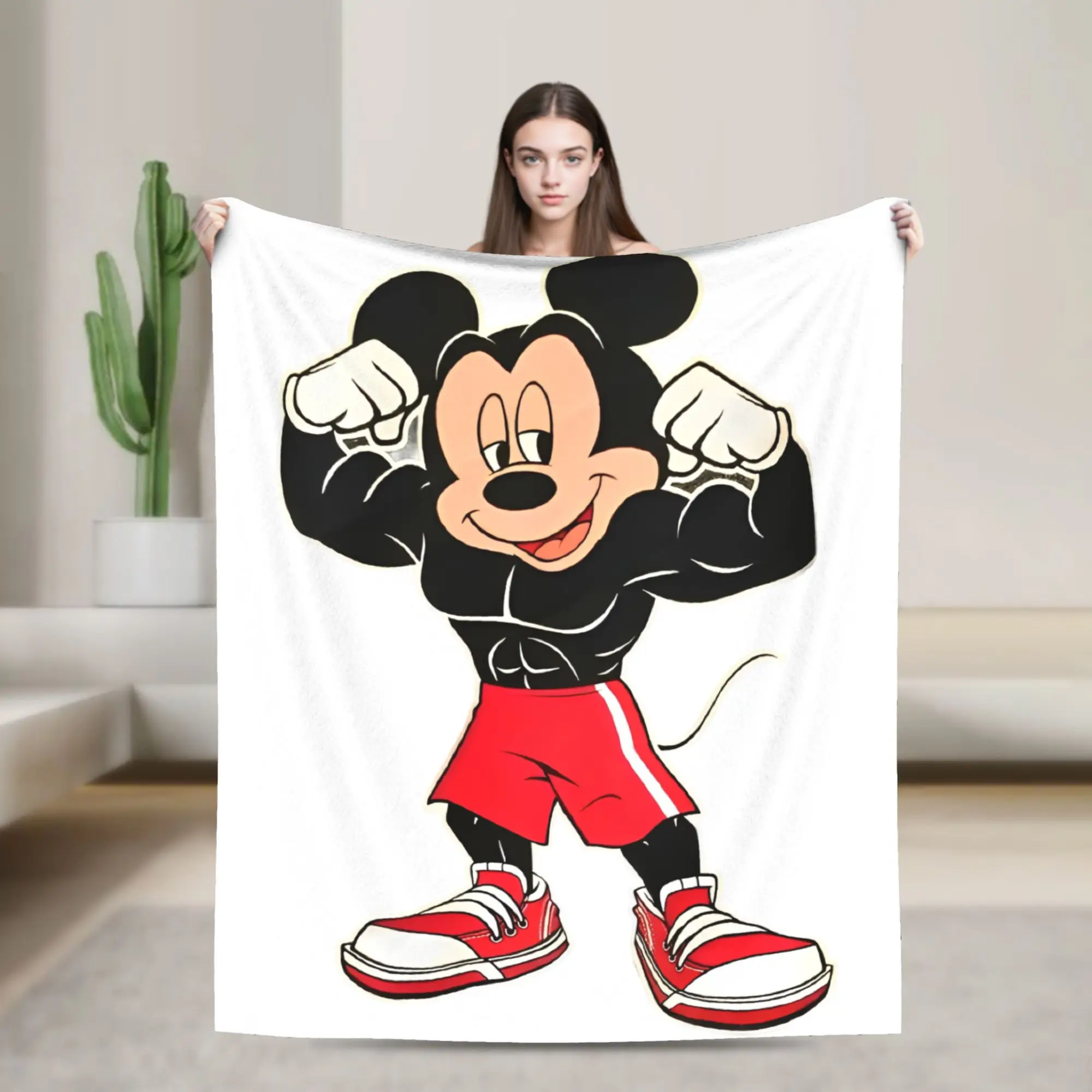 

Прочное фланелевое одеяло с Микки Маусом, летнее фланелевое одеяло с кондиционером для спортзала, теплое одеяло для постельного белья, спальни, плюшевое тонкое одеяло