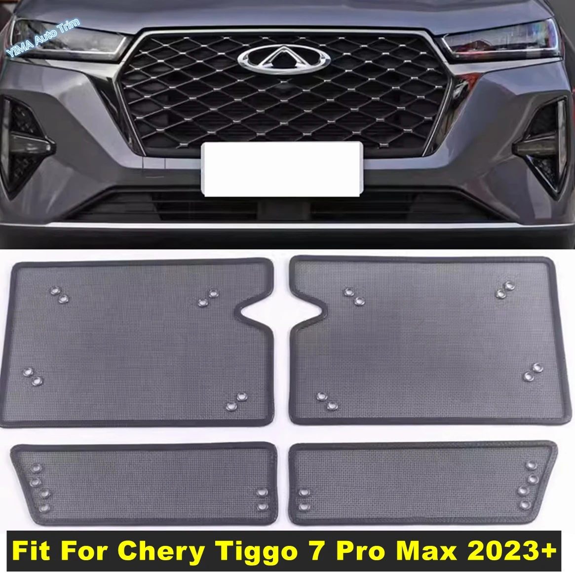 

For Chery Tiggo 7 Pro Max 2023 2024 Metal Car Front Middle Grille Insert Insect Screening Mesh Net Dust Protection Accessories