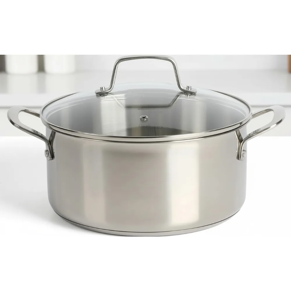 

5-литровая эмалированная чугунная голландская духовка для выпечки, тушения и медленного приготовления пищи — идеально подходит для домашних повара и любителей еды