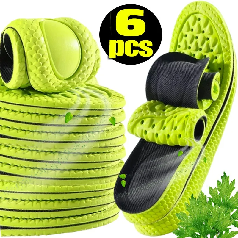 2/6Pcs EVA Deodorizing Memory Foam Insoles Fashion Dragon Scales Design for Women Men Sweat-absorbing Shock-proof Shoe Pads