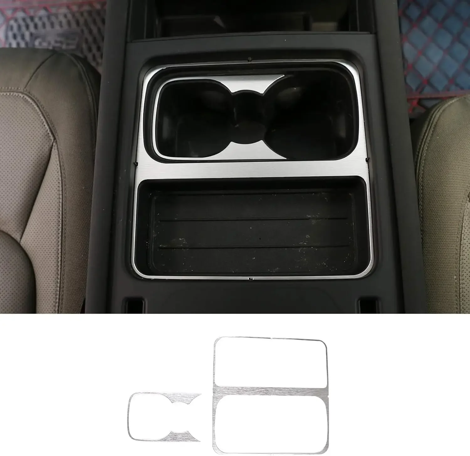 

Aluminum Alloy Car Center Console Cup Holder Frame Cover For Land Rover Defender 90 110 130 2020-2023 Cup Holder Frame Trim