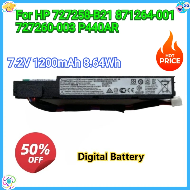 

For HP 727258-B21 871264-001 727260-003 P440AR Array Card Battery 7.2V 1200mAh 8.64Wh