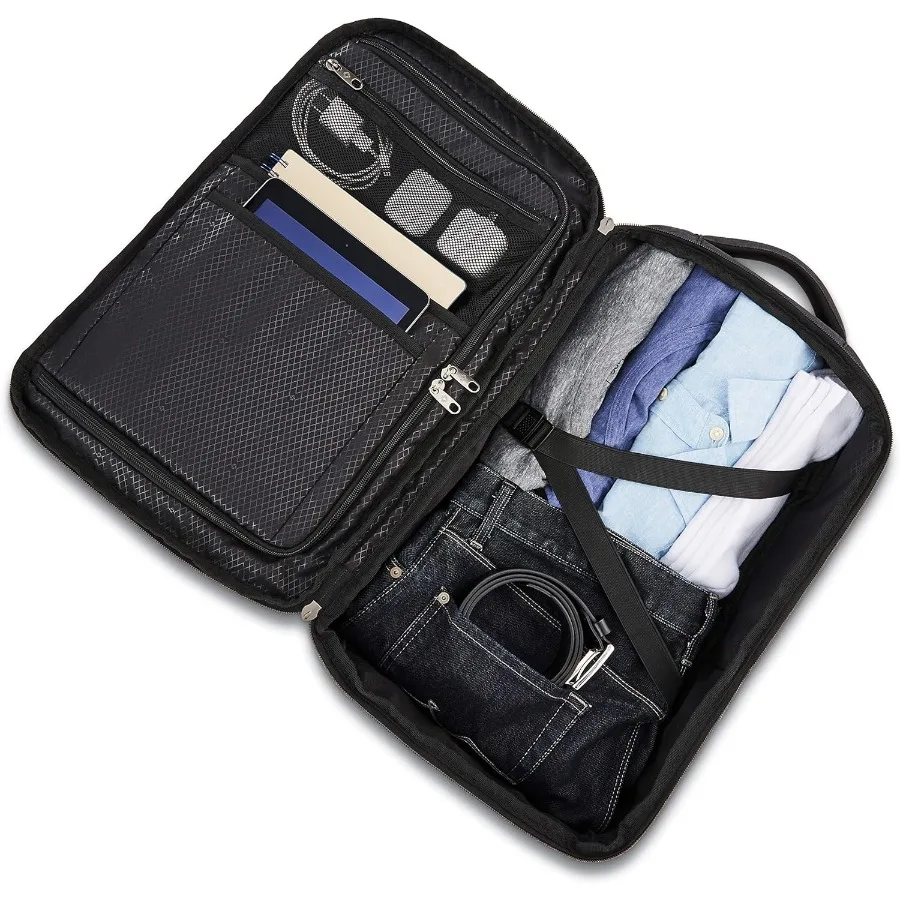 حقيبة ظهر سامسونايت الحديثة للسفر مصنوعة من جلد الفحم مقاس واحد #4