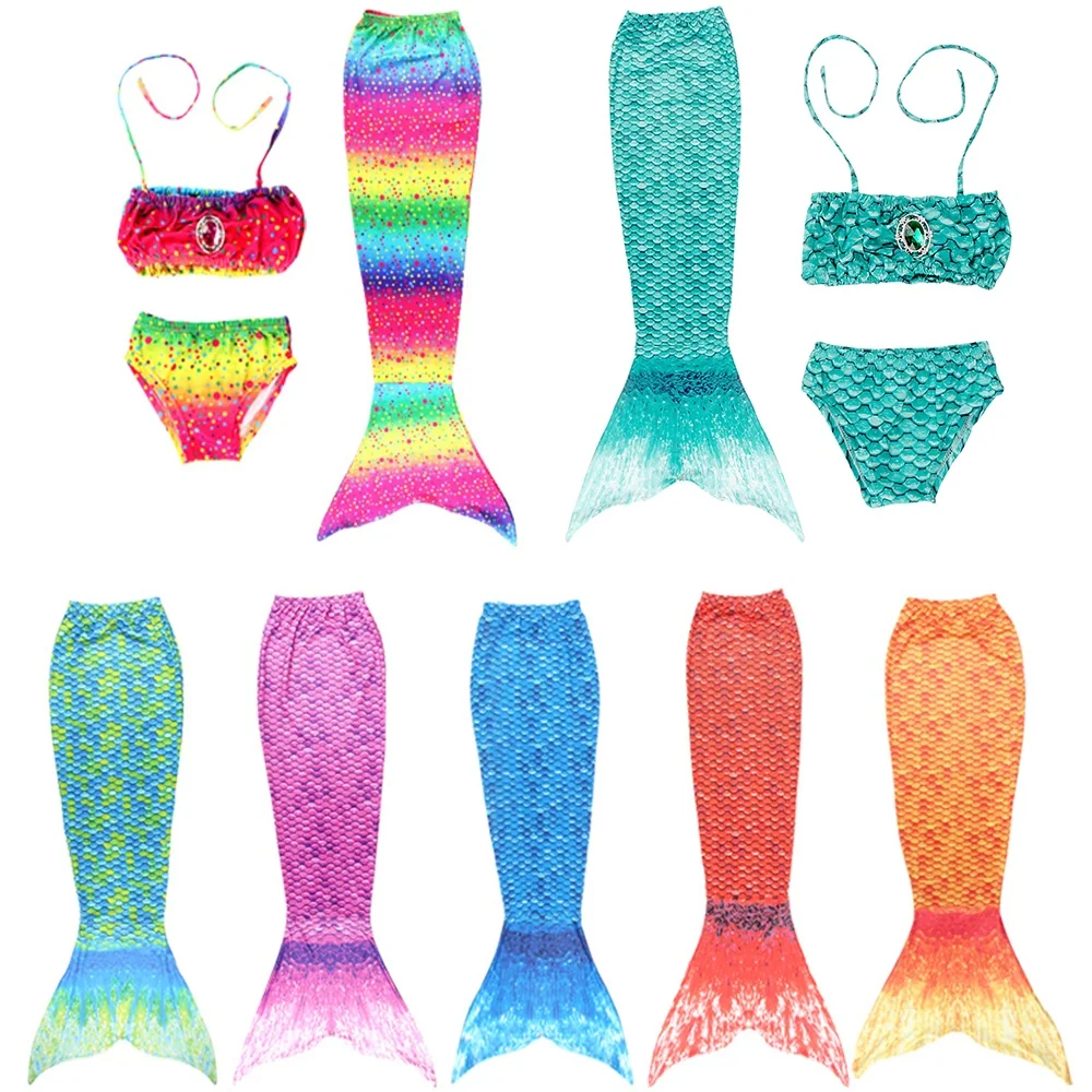 

Summer Children's Swimming With Beautiful Fish Tail Clothing Ariel Maid Swimsuit Mermaid Costume Role-playing Birthday Gift