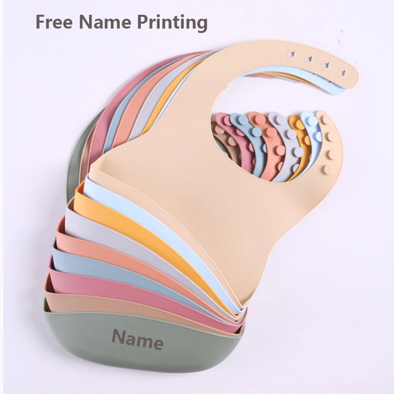 

Детский нагрудник с персонализированным именем и принтом, силиконовый слюнявчик, легко чистится, праздничный подарок для мальчиков и девочек, подходит для младенцев