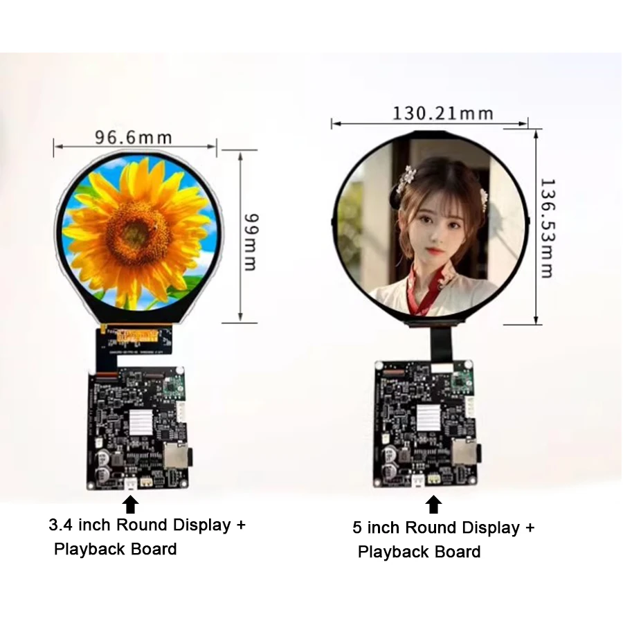 2.8inch 3.4inch 5inch 4inch Round LCD Display add Player Board Round-screen Player Video