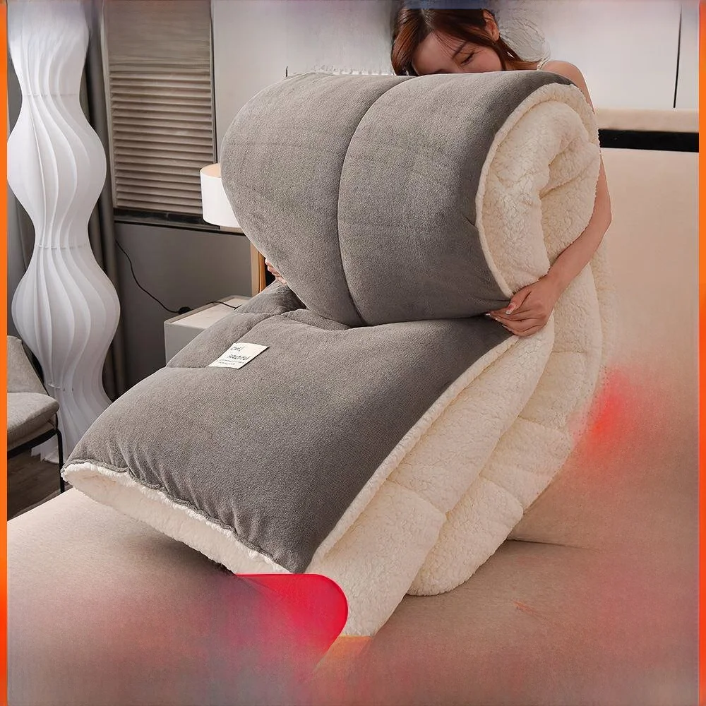 Thickened Lamb Velvet Blanket Warm Home Use Double Size Autumn Winter Core Spring Summer Gift Fiber Filling Seasonal Cover