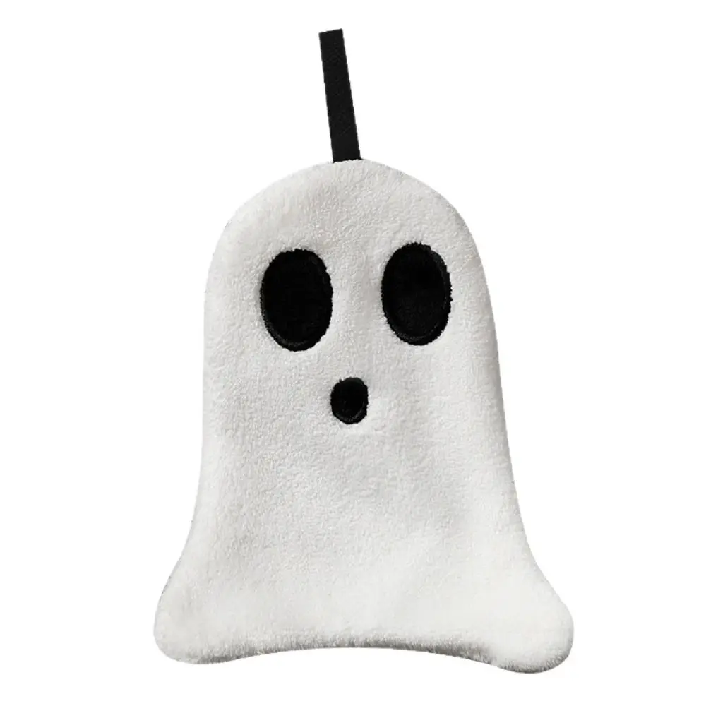 Comfortable Coral Velvet Halloween Towels Hanging Absorbent Hand Towel Soft Bathroom Wash Facecloth