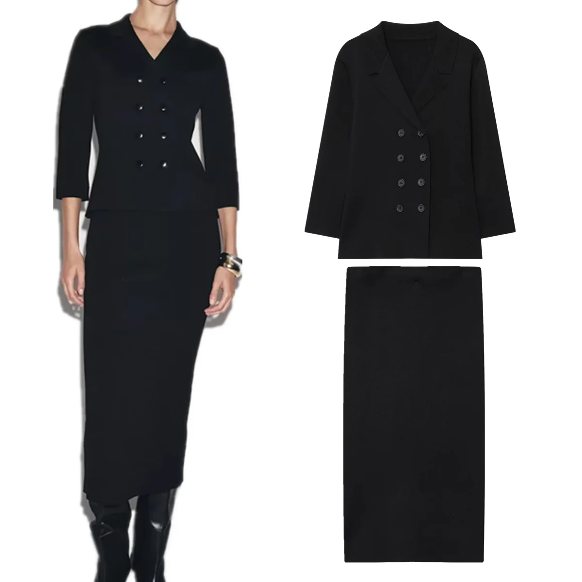 

Jenny&dave 2026 женская куртка, женская одежда, двубортное вязаное пальто, юбки, комплекты, женский новый комплект из двух предметов, женский костюм