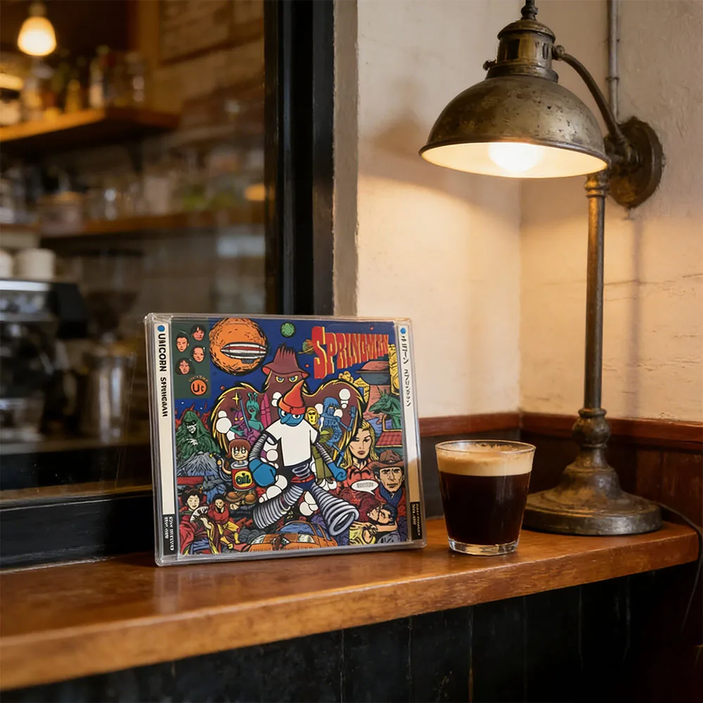 CD Baseado no Rock de Guitarra, Incorpora com Inteligência Ritmos Funk, Melodias Pop e uma Textura Folk. Banda de Rock Japonesa UNICORN.