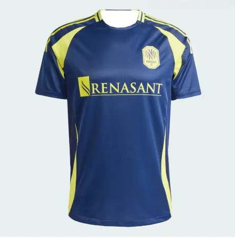 Nashville SC 2025/26 Home Soccer Jersey MLS Men's Football Shirt Fan Version Yellow Navy Blue Breathable Kit