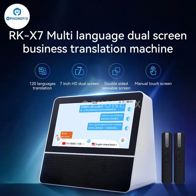 RK-X7 Multi-Language Translator Dual Screen Business Translation Tool for Cross-border Business Exchanges Hospitals Exhibitions