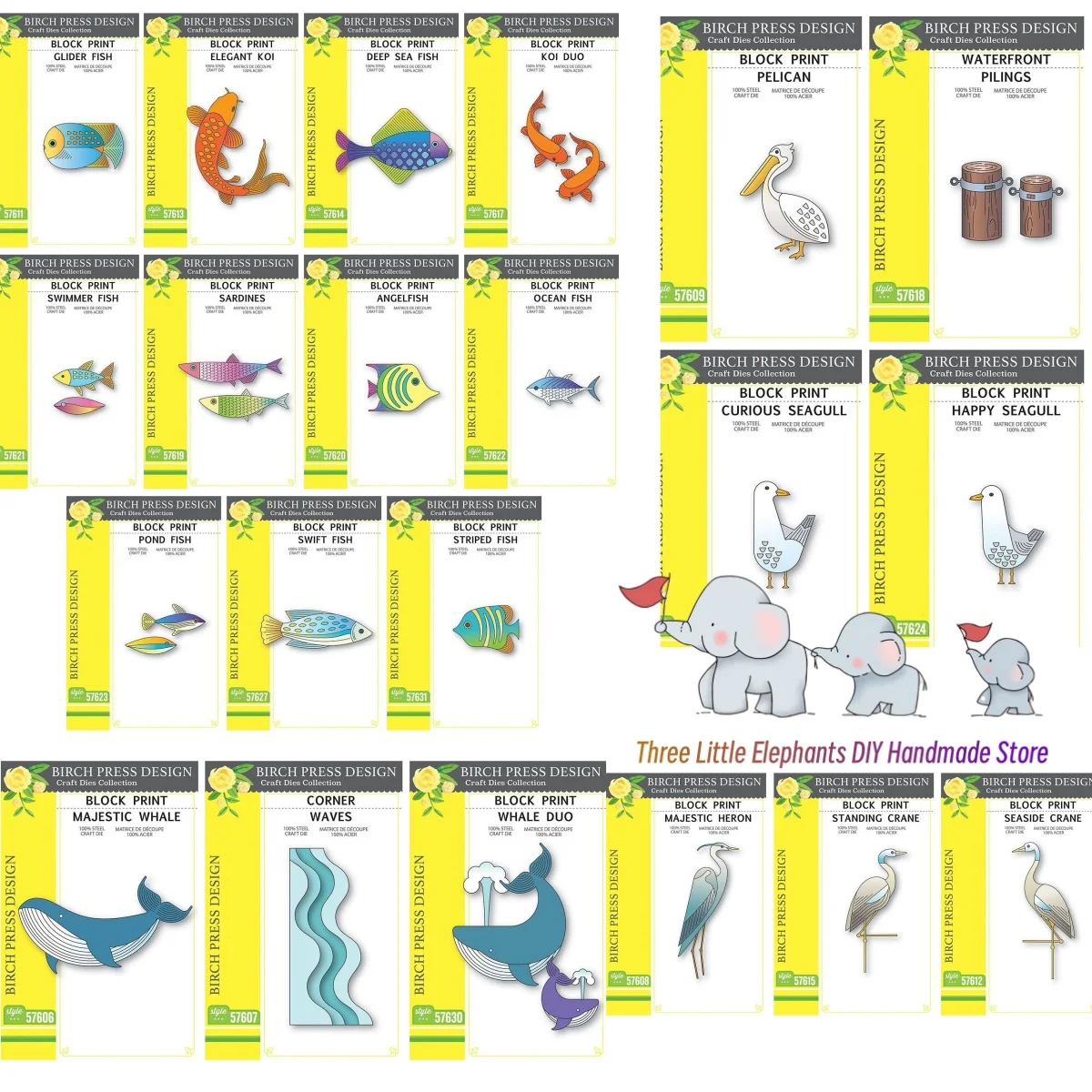 

Tide Cool Fish Whale Bird Collection Summer Marine Metal Cutting Dies for DIY Make Card Scrapbook Embossed Paper Album Craft