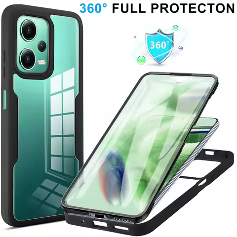 360 Full Shockproof Clear Case For Xiaomi Redmi 13C 12C 12 10C 9 9A 9T 9C Note 12 11 10 S 9 Pro A1 A2 Poco X5 F5 X4 F3 Pro
