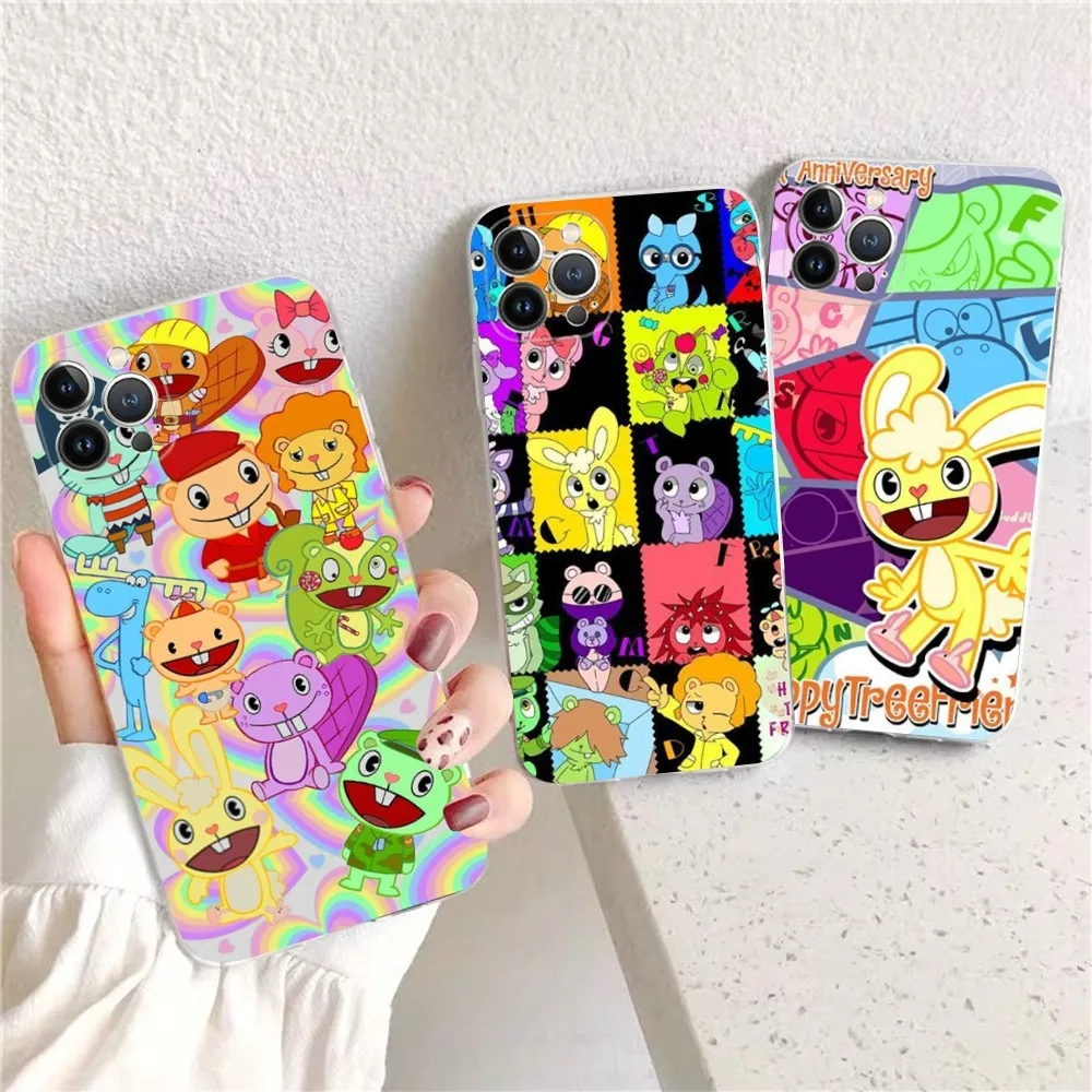 Happy Tree Friends Phone Case For iPhone 13 14 Pro Max XS XR 12 11 Pro 13 Mini 6 7 8 Plus Clear Back Cover Capa