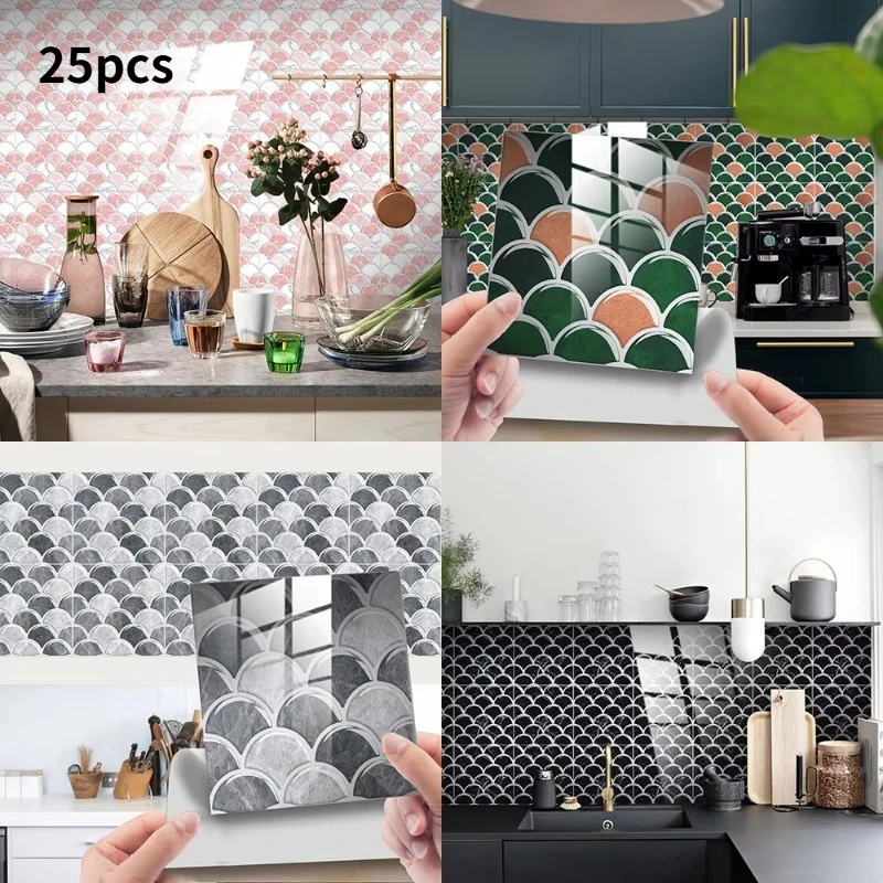 Grano  mármol Retro cubierto con película  cristal, Escala  pescado visual 3D, pasta  azulejos  cerámica, decoración