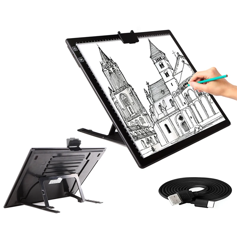 

Rechargeable A3 Light Pad Wireless Battery Powered Light Box Artcraft Tracing Pad Light Board for Artists Drawing X-ray