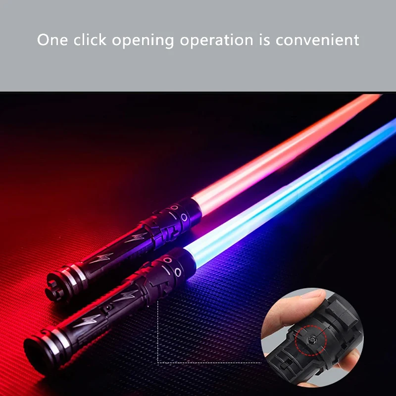 Espada láser doble roja y azul, sable de luz para niños, transformación Rave, arma de Cosplay, juguete para regalo intermitente genial