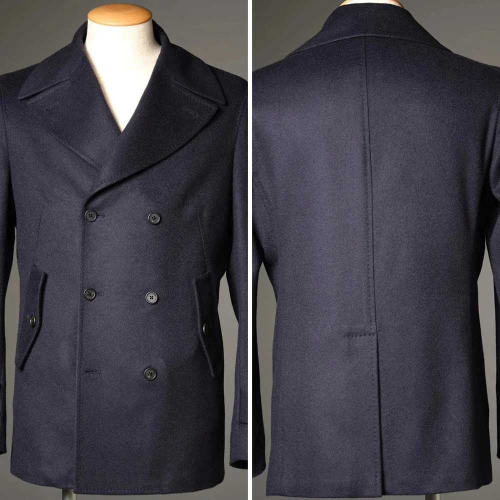 

Свадебное пальто для отдыха для мужчин, двубортное пальто с остроконечными лацканами, теплый приталенный деловой пиджак, только куртка на заказ