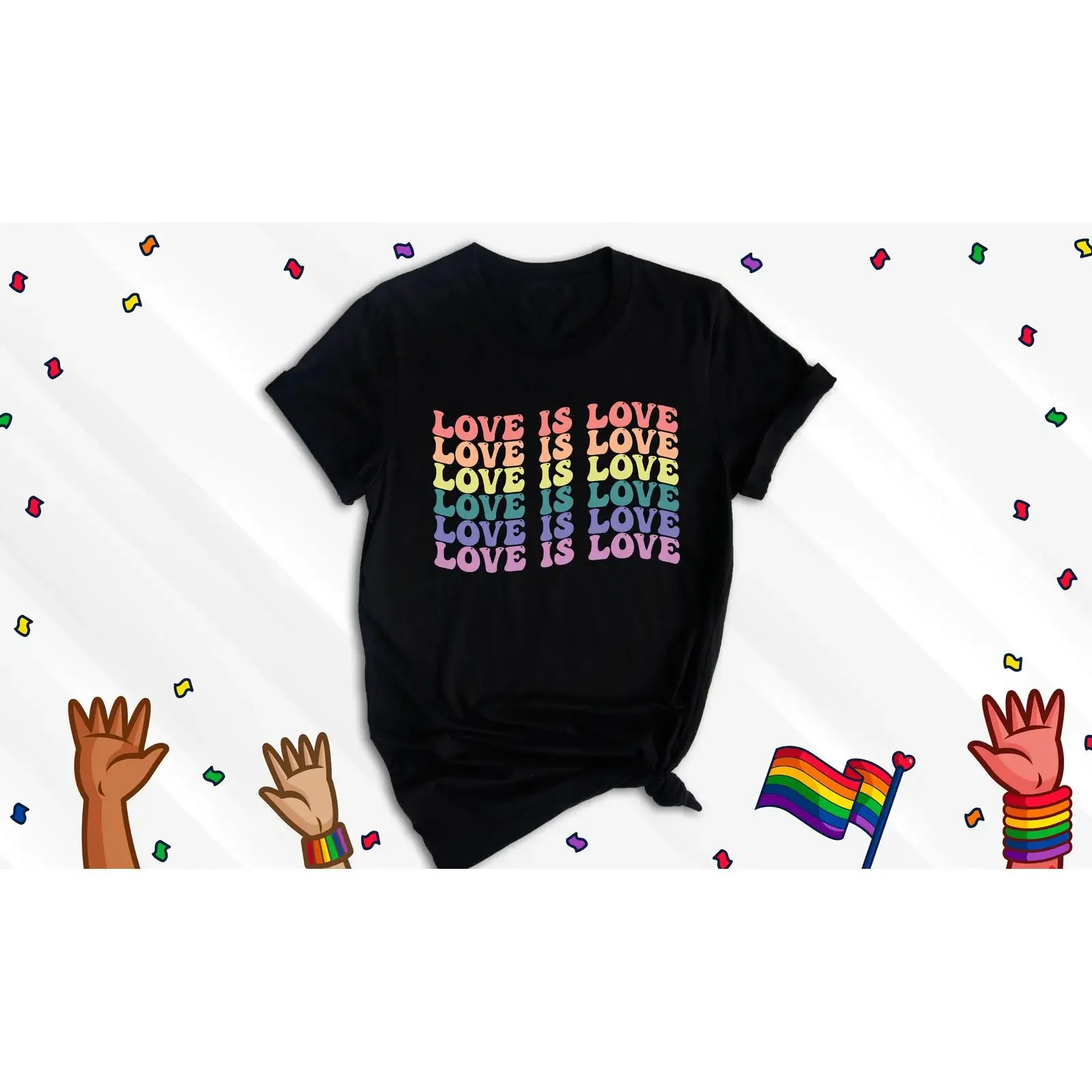 Love Is Pride Month T Shirt LGBTQ Ally vintage Washed homme Slightly Versatile fashion Stylish streetwear Soft