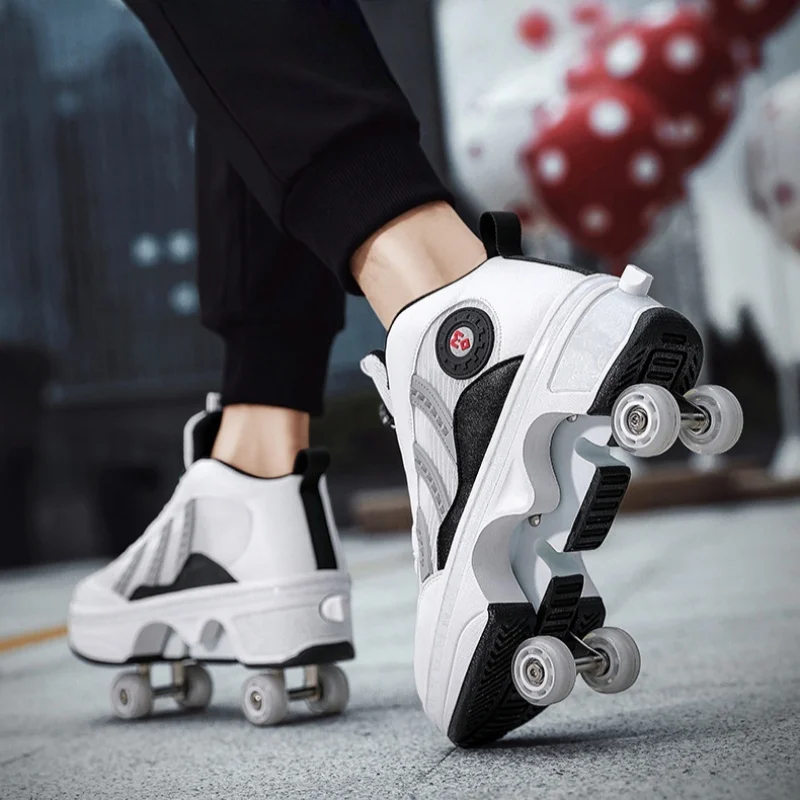 

Children's inline skates boys and girls roller skates 4 wheels detachable with brakes deformation outdoor sports skates