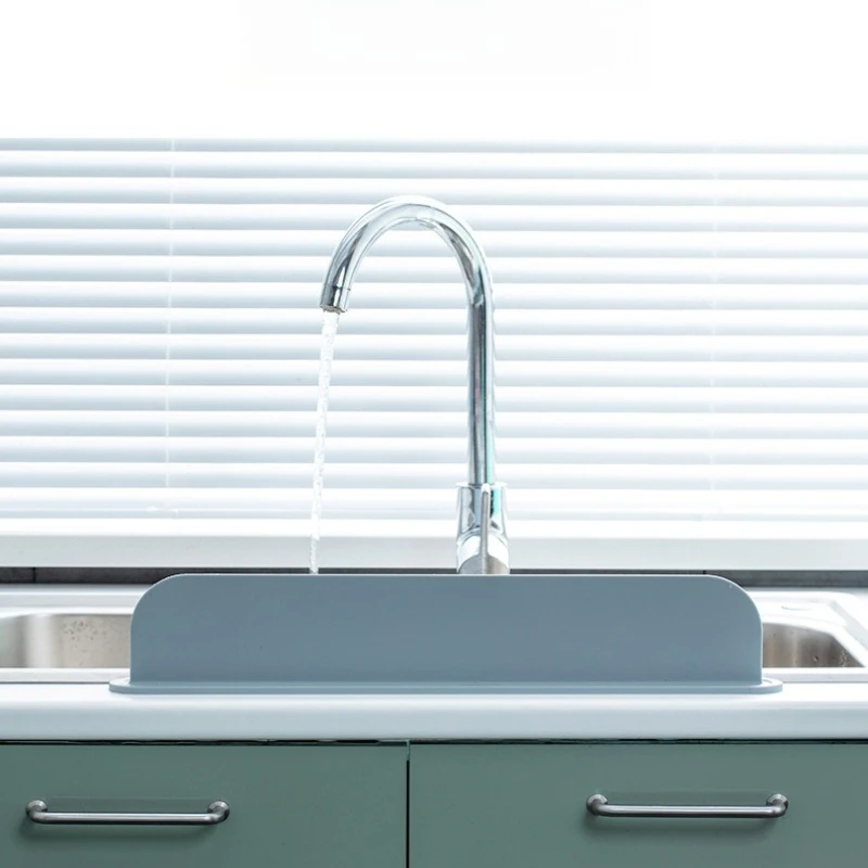 Kitchen Sink Silicone Water Barrier Anti Splash Water Stopper Household Countertop Washing Dish Water Block Board