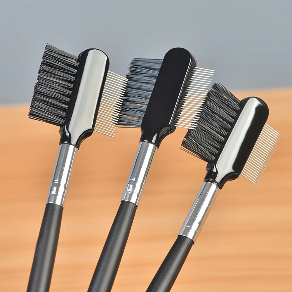 1pcs portable eyelash grafting stainless steel eyebrow comb, extremely fine eyelash steel brush, eyelash beauty assistant tool