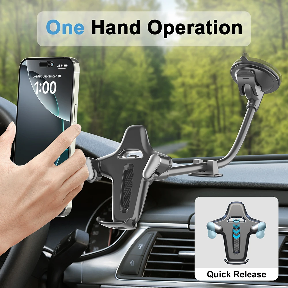 LRBH Auto-Handyhalterung | Hochleistungs-Antivibrationsgerät mit Einhandbedienung | Universell für iPhone 17-14 & Alle Smartphones – Detail 5