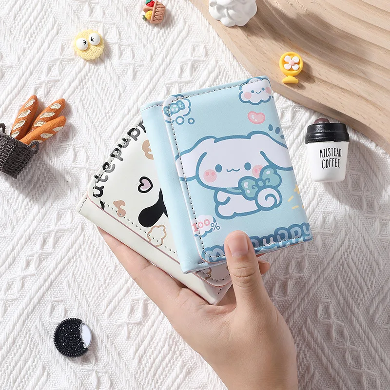 Sanrio Coin Purse Cinnamoroll My Melody Kuromi Cinnnamoroll Y2K Wallet Keychain Bags Card Holder Clutch Pouch Girls Gift