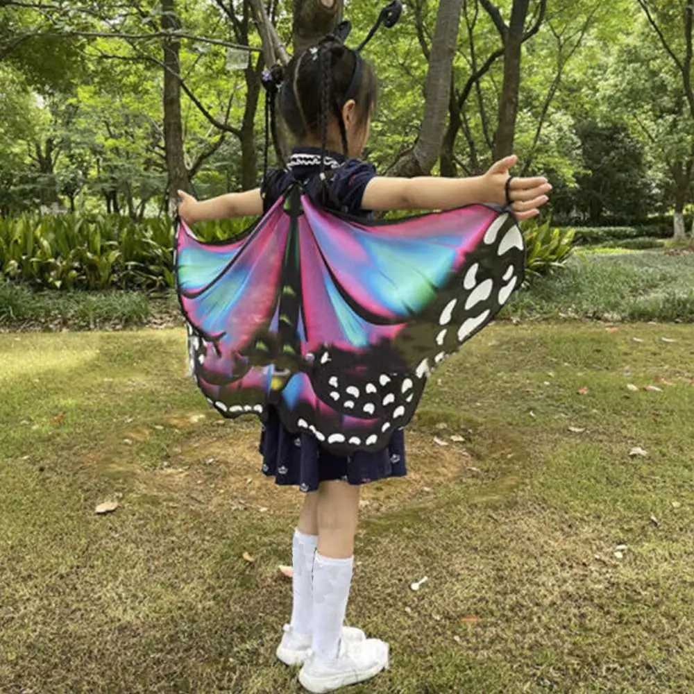 Kids' Butterfly Wings Cape, Meninas Fada Xaile, Capa Pixie, Fantasia de vestido, Presente