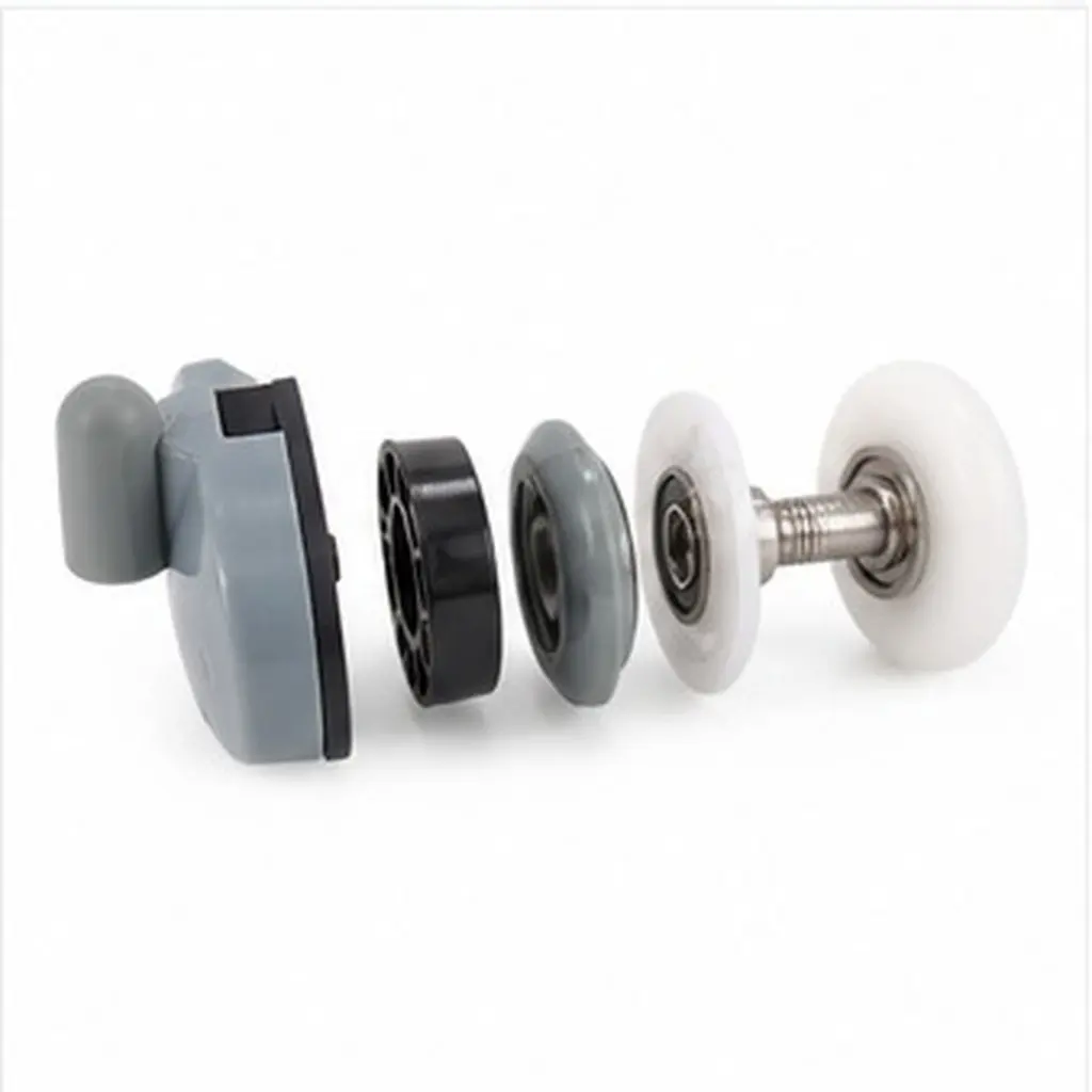 4Pcs Shower Door Sliding Rollers Precision Engineered Curved Runners Noise Reducing Heavy Duty for Glass Shower Door Replacement