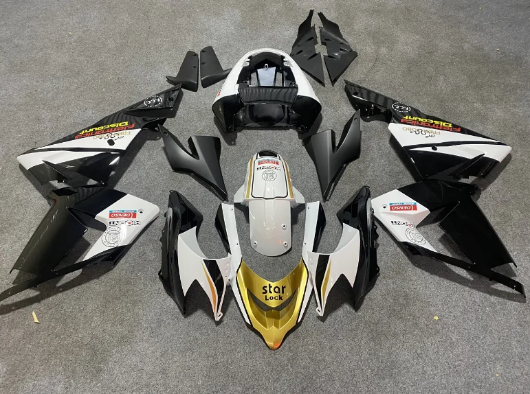 4Gifts New ABS Motorcycle Whole Fairings Kit Fit For KAWASAKI ZX-10R 2004 2005 04 05 Bodywork Set Custom White Black Golden