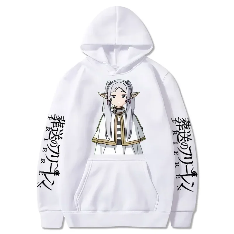 Anime Frieren Beyond Journey's End Hoodie Women Printed Streetwear Autumn Winter Fleece Loose Plus Size Sweatshirts