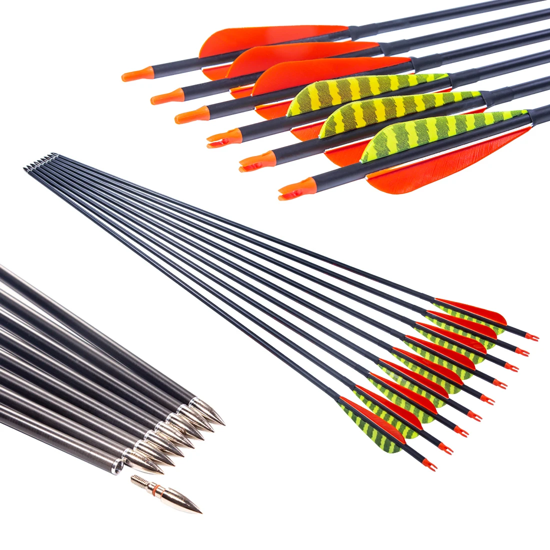 

Archery Pure Carbon Arrow ID 6.2 Straightness .003" Spine 300 340 400 500 600 Traditional Bow Fine Hunting Bow