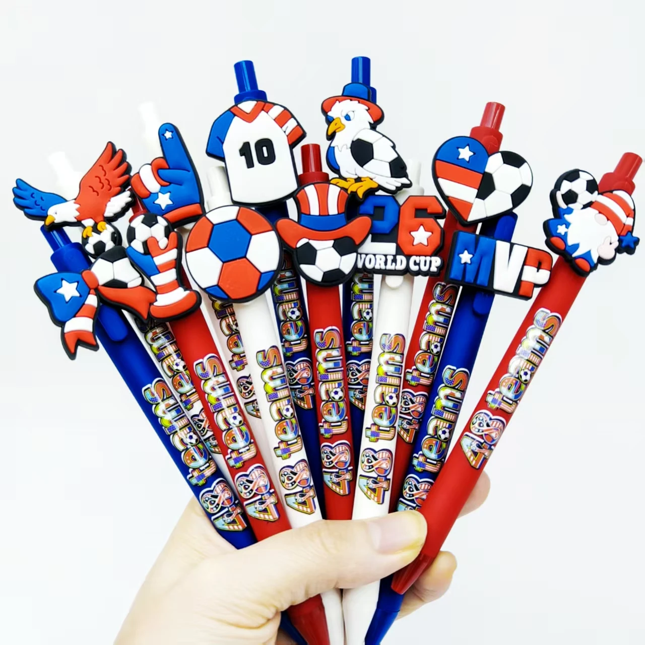 

12pcs/16pcs American theme ballpoint pen red, white, navy and blue tricolor event gift ballpoint pen