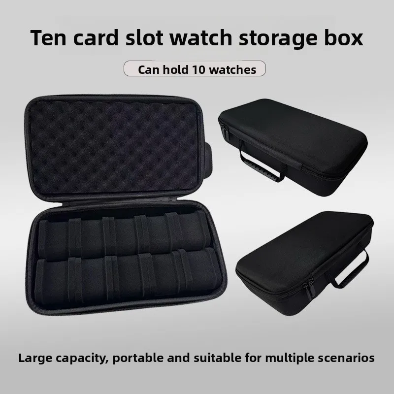 10‑Slot Hard EVA Watch Travel Case Portable Handheld Wristwatch Storage Organizer Box for Watch Collection Protection