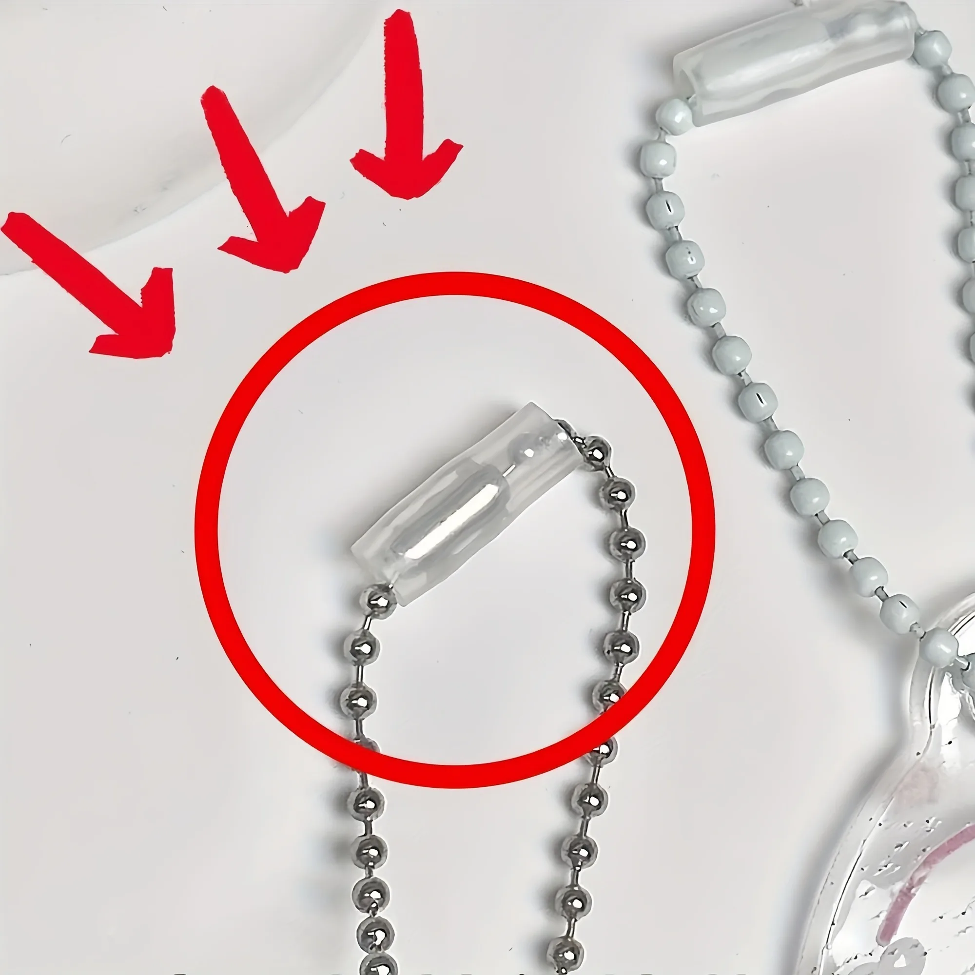 10pcs Bead Chain Anti-lost Cover Pendant Chain Protective Cover Prevent Bag Ornament From Falling Off