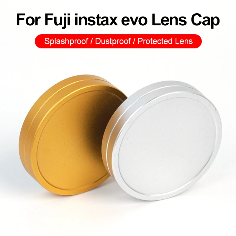 EVO Cap Metal Camera Cap for Fujifilm Instax MINI EVO Lens Cover Protection Gold Silver Soft Inner Retro