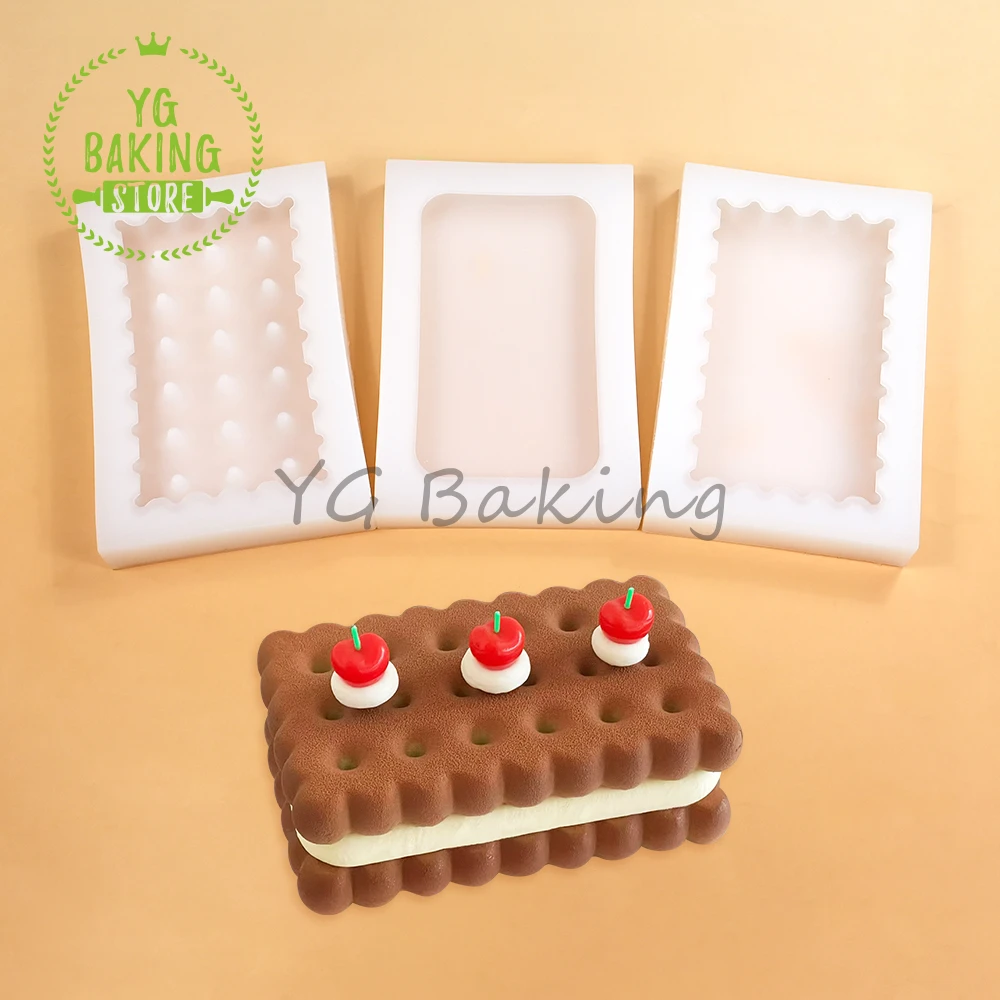 Dorica-molde rectangular de silicona para Mousse, utensilio de decoración de tartas, Ideal para postres, pudín y galletas, tamaño grande