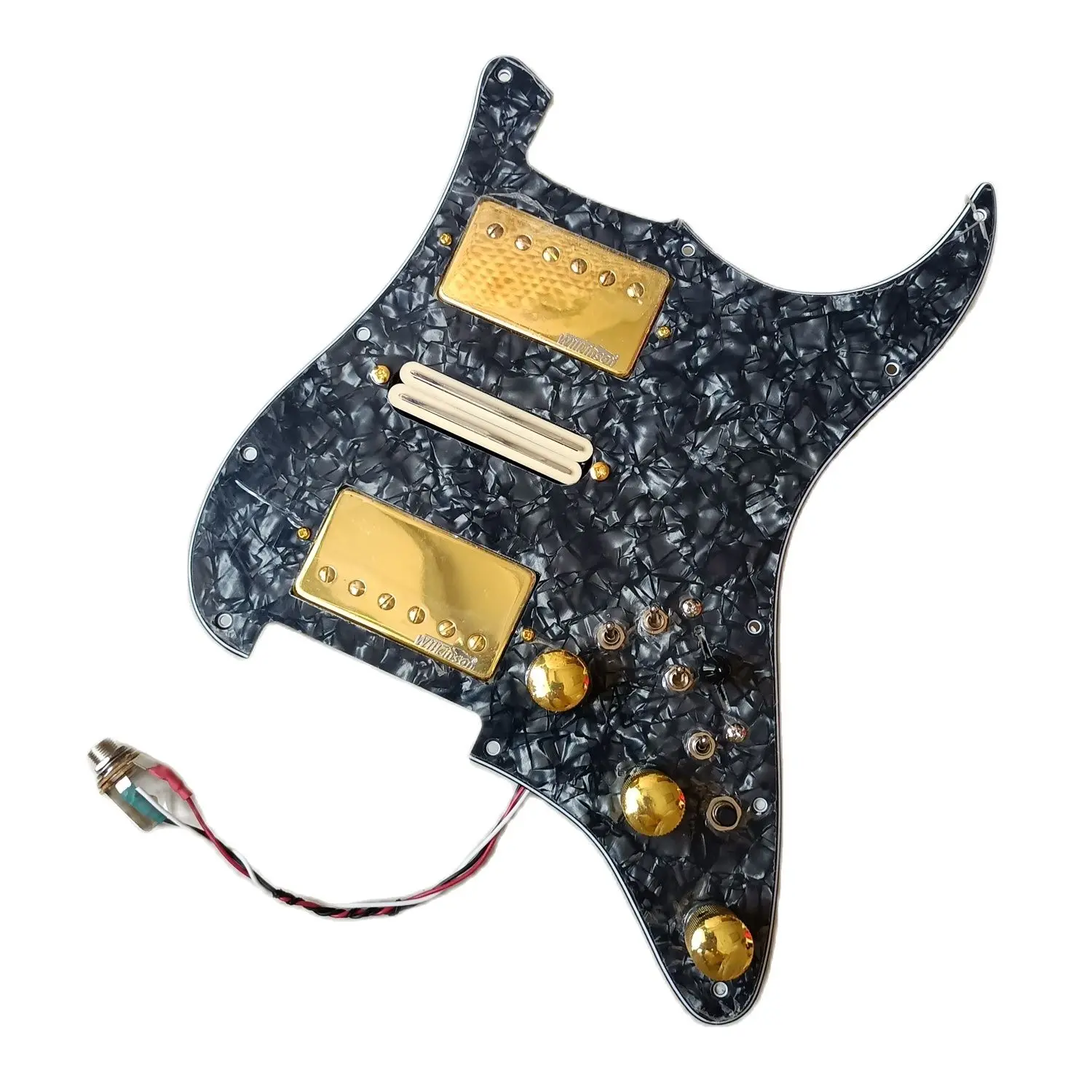 

HSH Prewired Electric Guitar Pickguard Set Multifunction Coil Split Switch Gold Alnico 5 Pickups Guitar Accessories