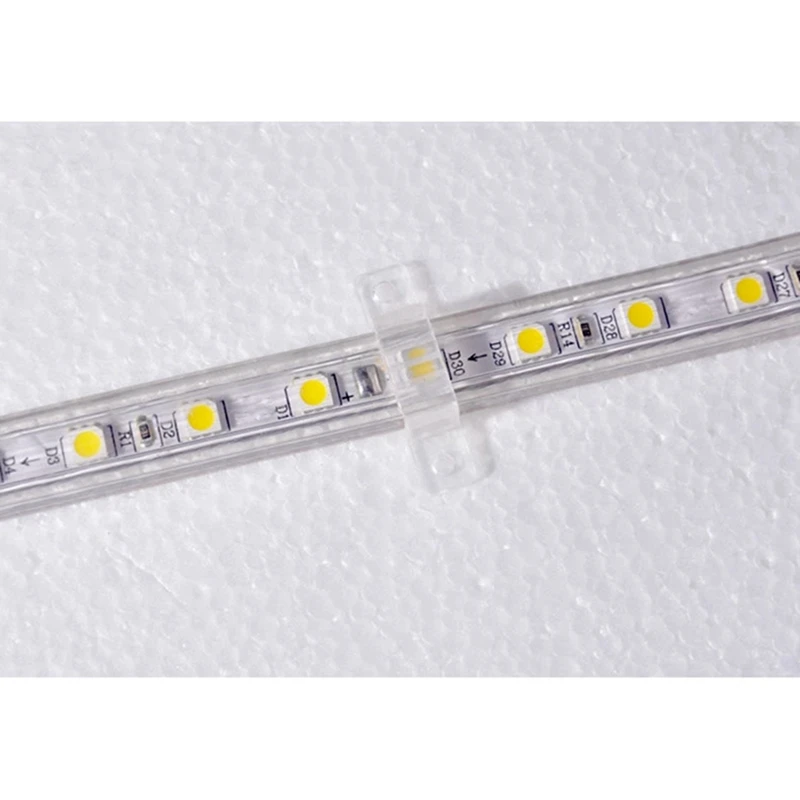 الترويج! 3X مشبك تثبيت لشريط الضوء LED 5730 / 2835 / 5050 حامل تثبيت شفاف (عرض 14 مم، 100 قطعة / حزمة
