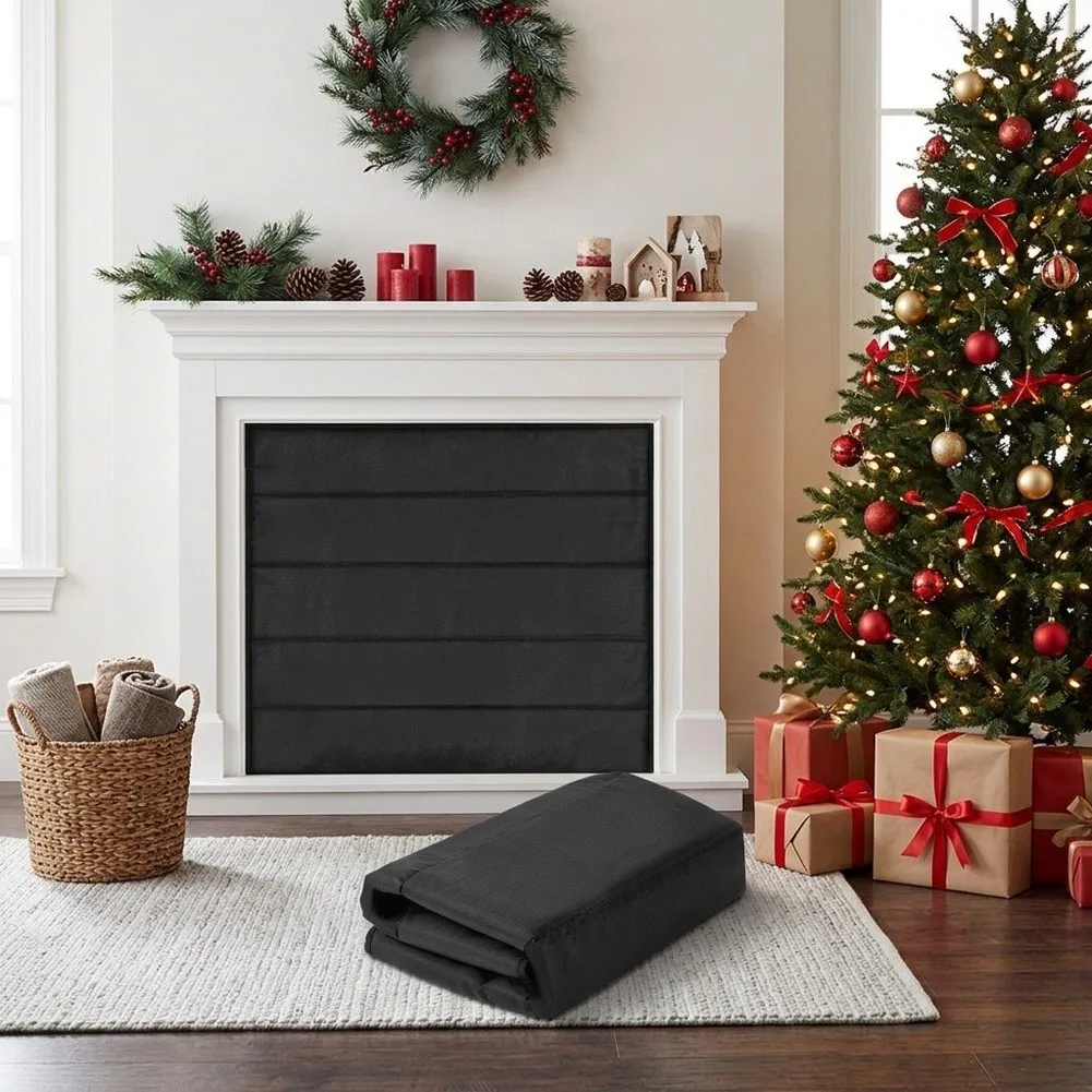 Magnetic Fireplace Cover 39''x32'' Fireplace Draft Stopper Blocker Indoor Fire Place Cover Built-in 12 Magnet Fireplace Screen