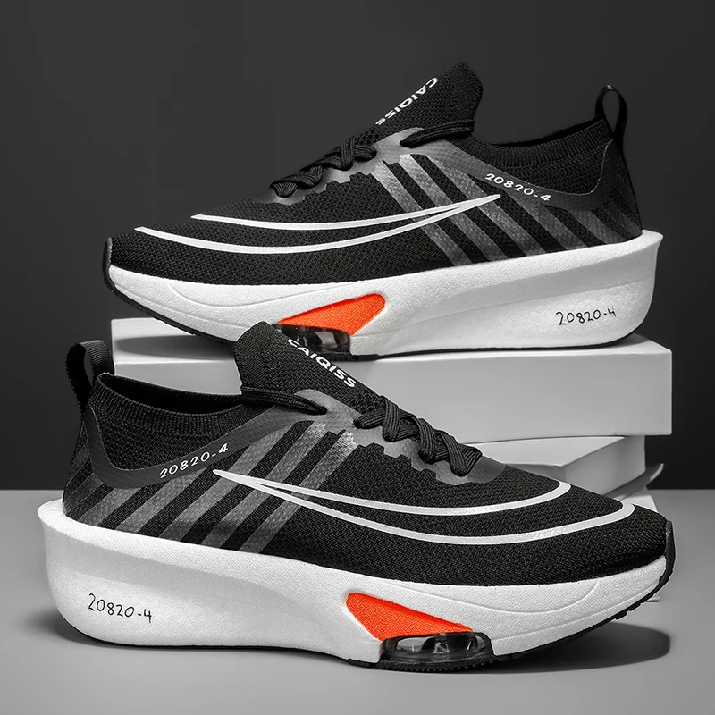 

Men Running Shoes Carbon Plate Speciality Marathon Sports Breathable Lightweight Women's Comfortable Nonskid Leisure Sneakers
